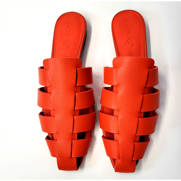 Katy Perry The Confidant Fisherman Shoes Womens Size 8.5M Orange Mule Sandals - Picture 2 of 16